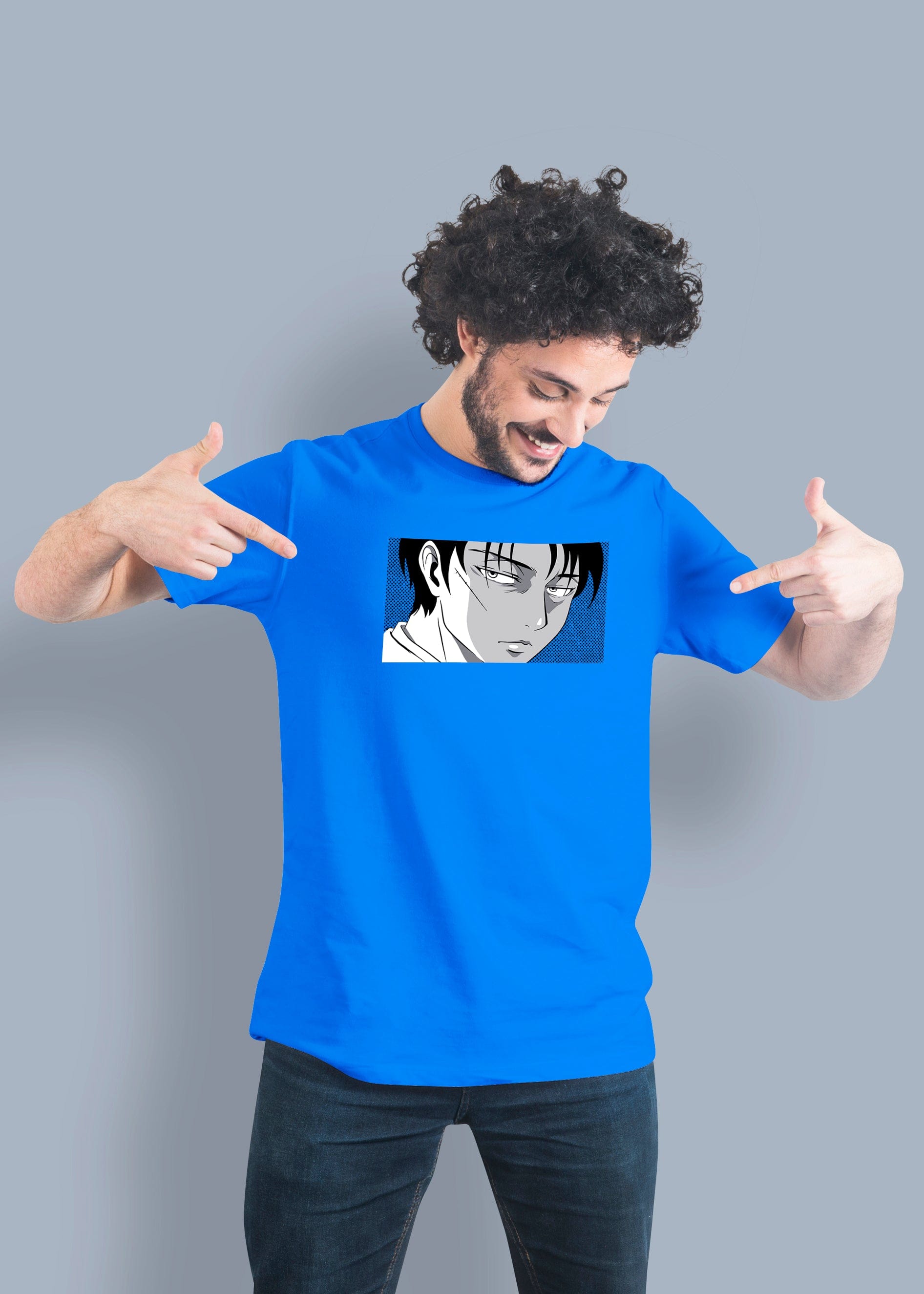 Cool Anime Printed Half Sleeve Premium Cotton T-shirt For Men