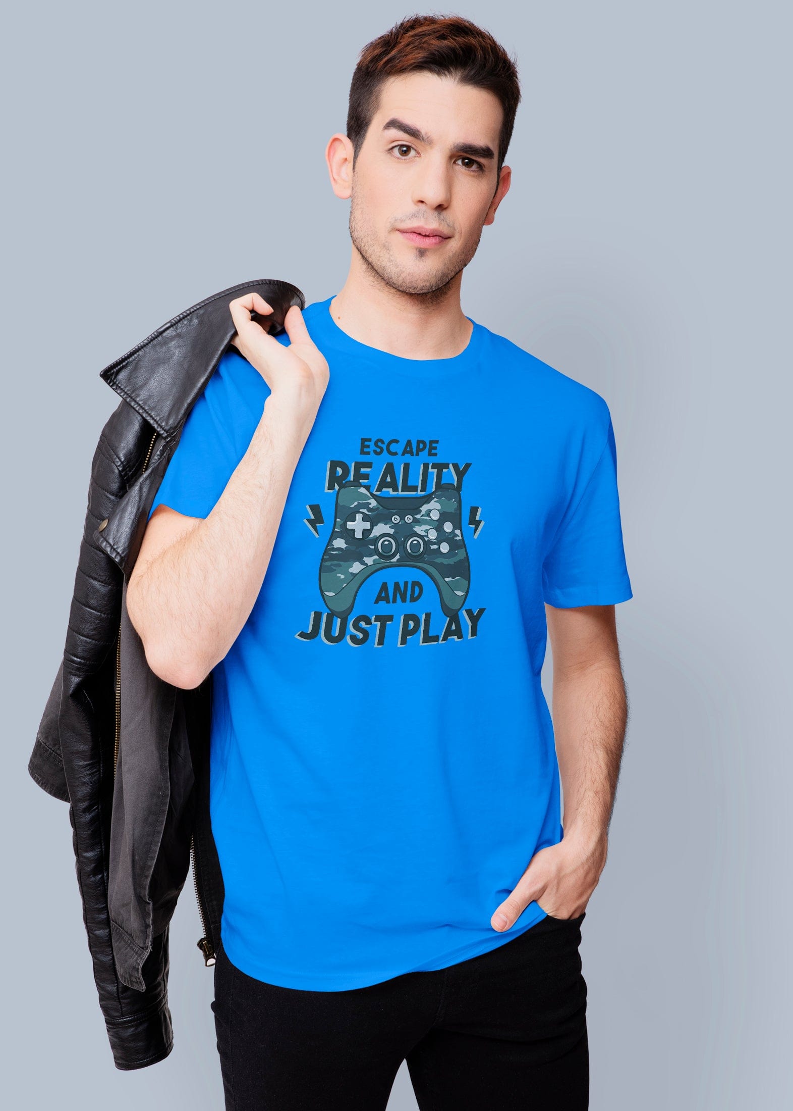 Escape Reality Printed Half Sleeve Premium Cotton T-shirt For Men