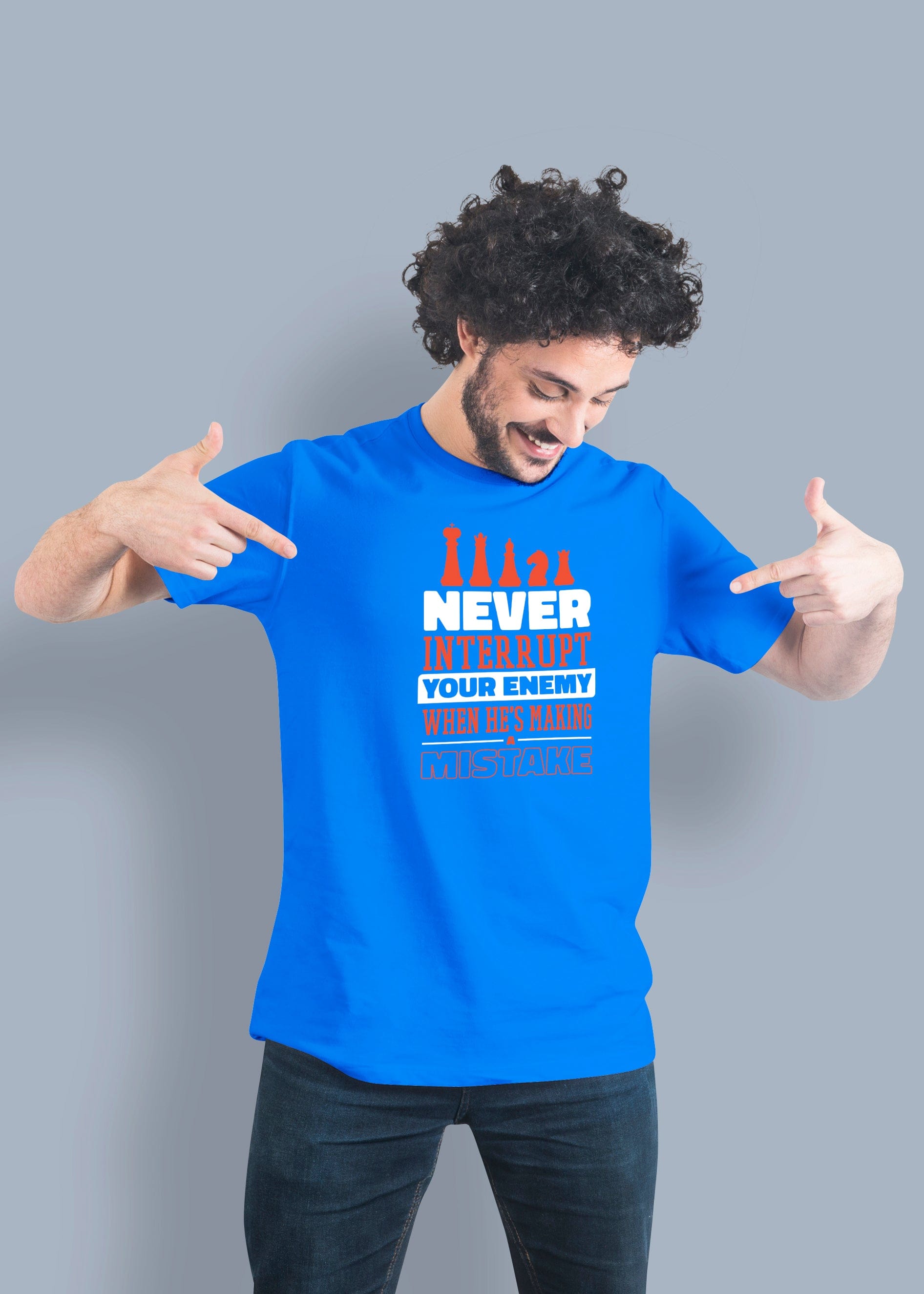 Never Interrupt Printed Half Sleeve Premium Cotton T-shirt For Men