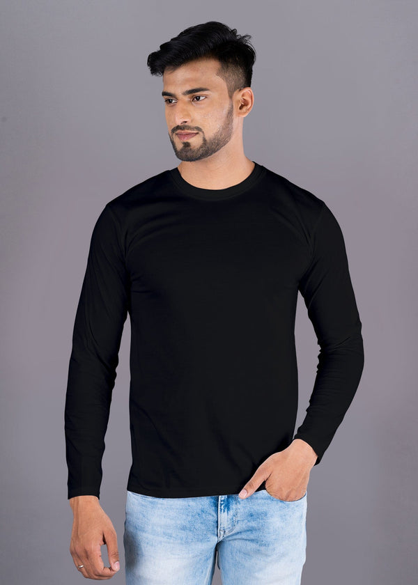 Solid Full Sleeve Premium Cotton T-shirt For Men