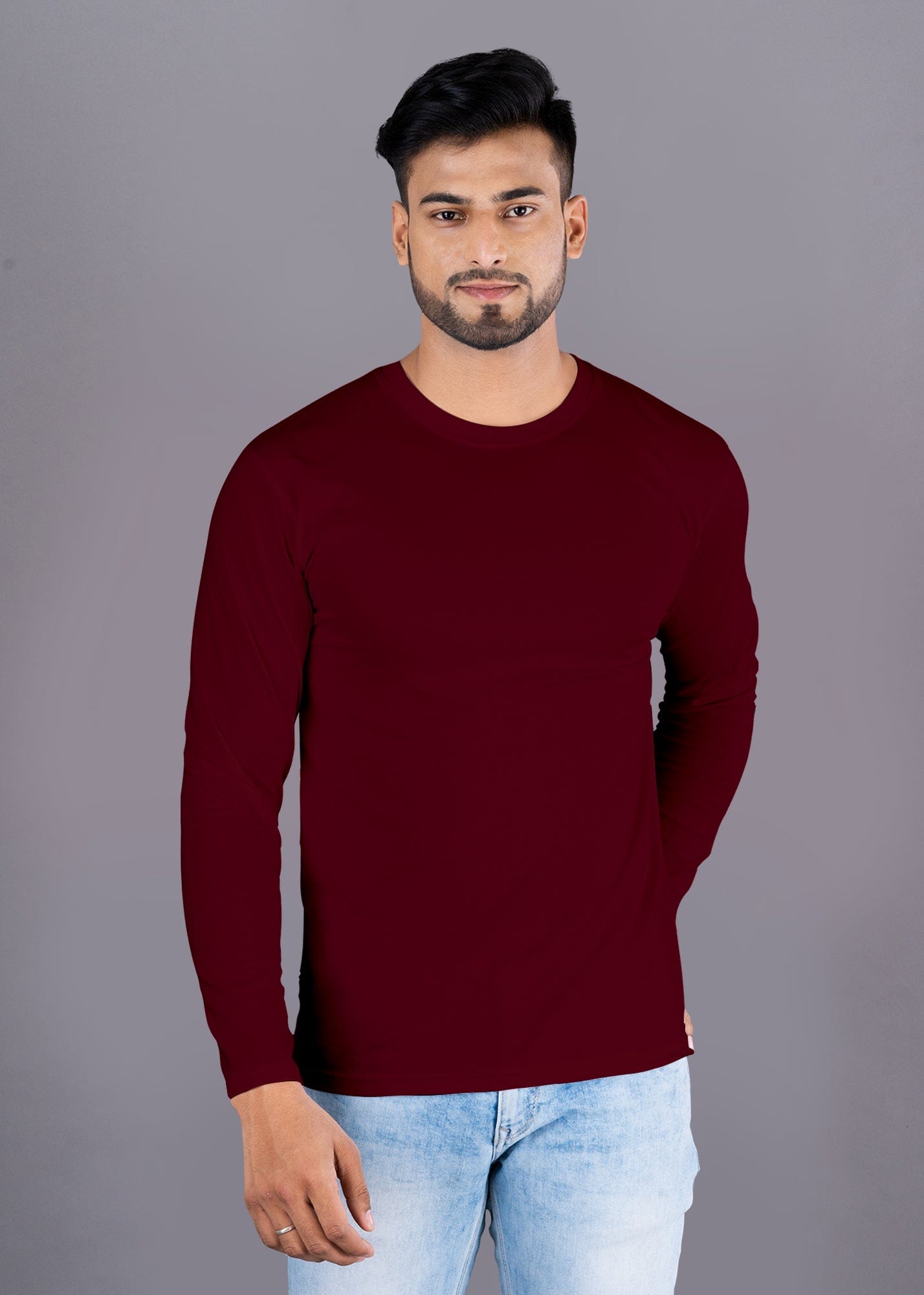 Solid Full Sleeve Premium Cotton T-Shirt For Men - Pack Of 3