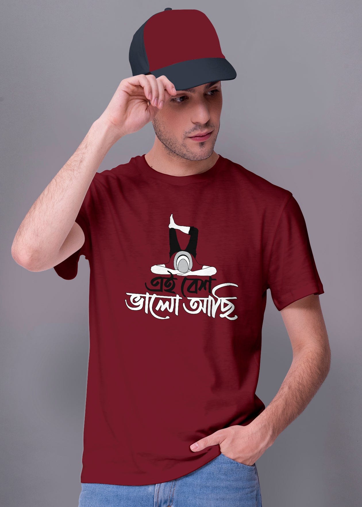 Ei Besh Valo Achi Printed Half Sleeve Premium Cotton T-shirt For Men