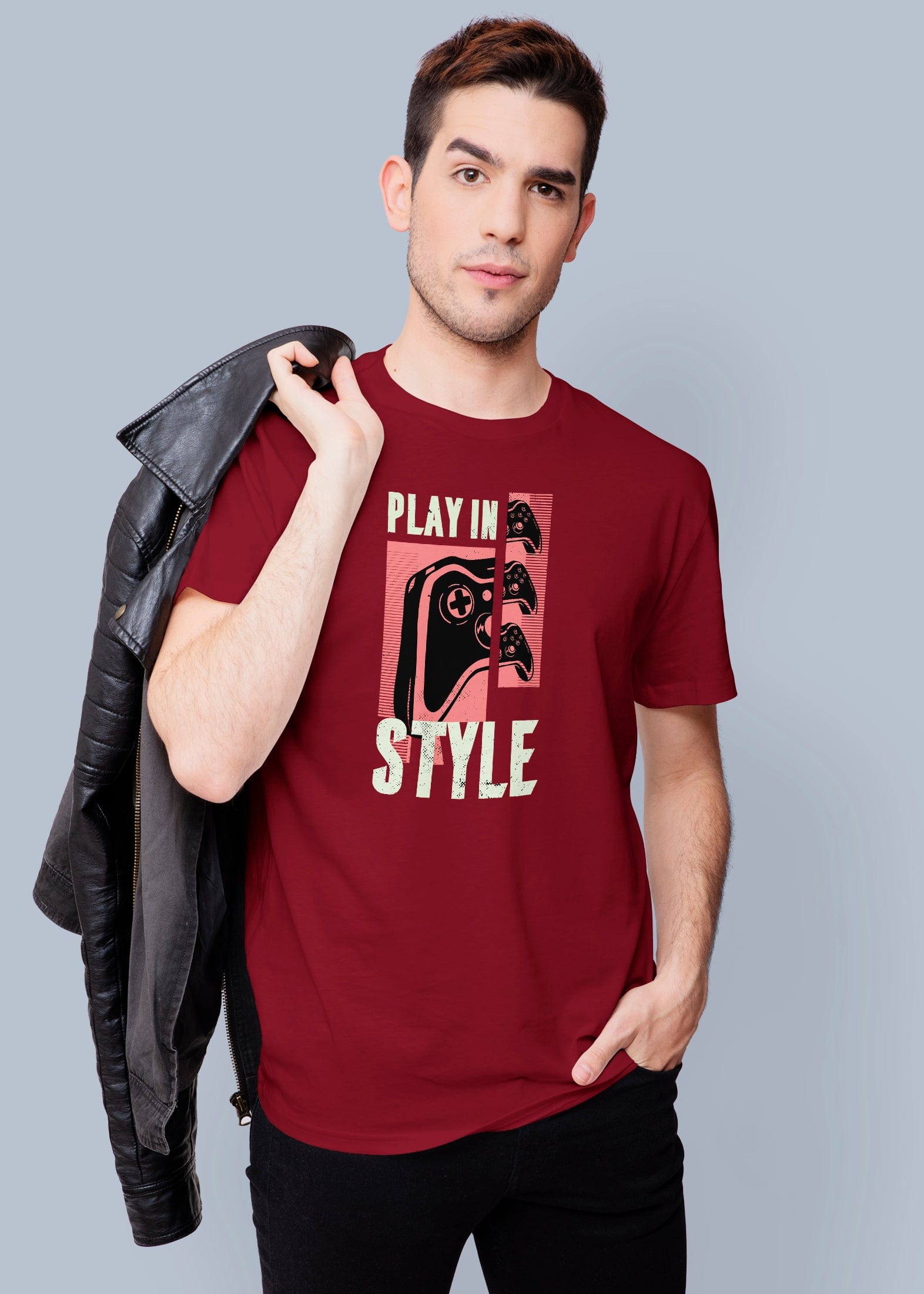 Play In Style Printed Half Sleeve Premium Cotton T-shirt For Men