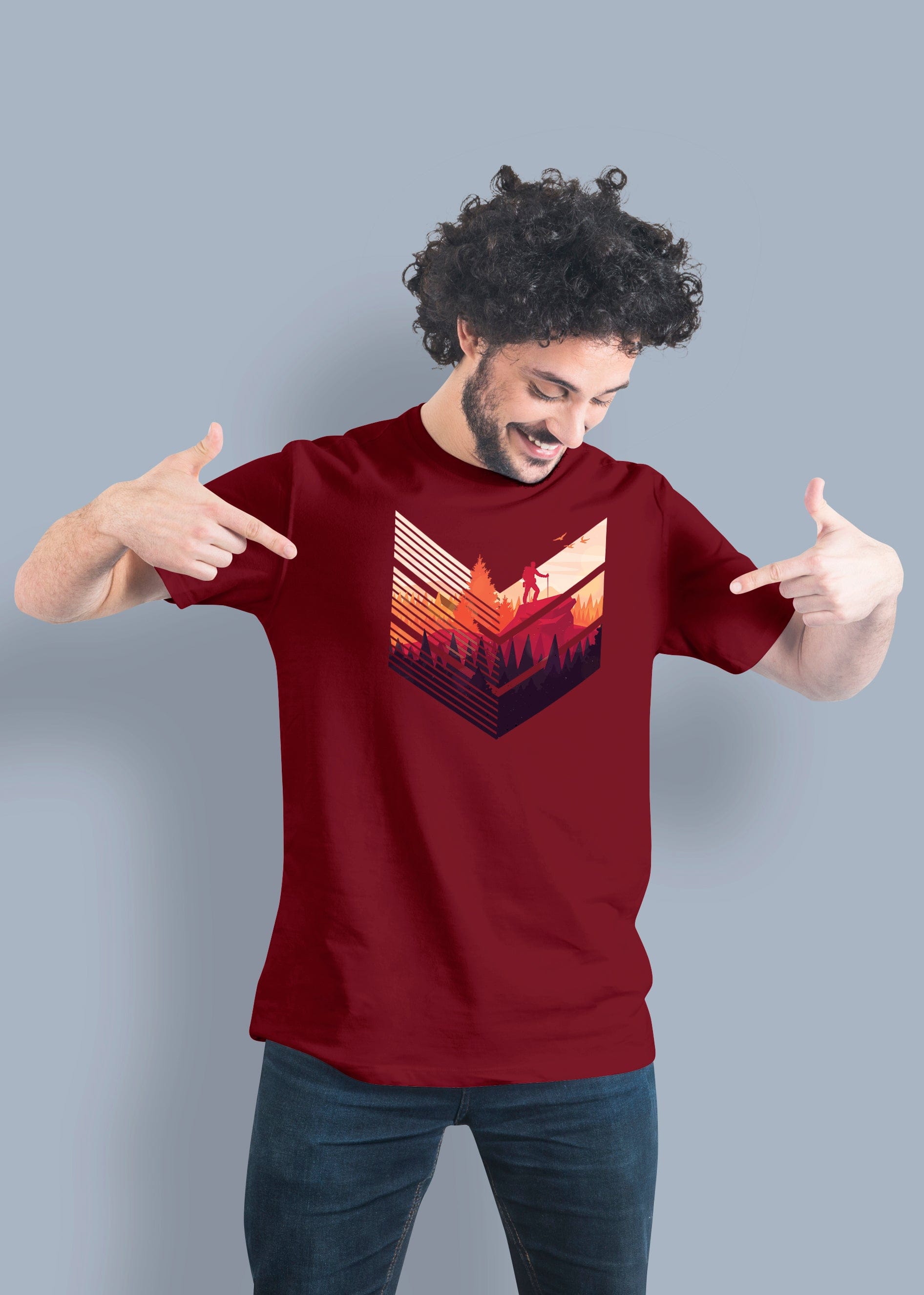 Arrow Forest Printed Half Sleeve Premium Cotton T-shirt For Men