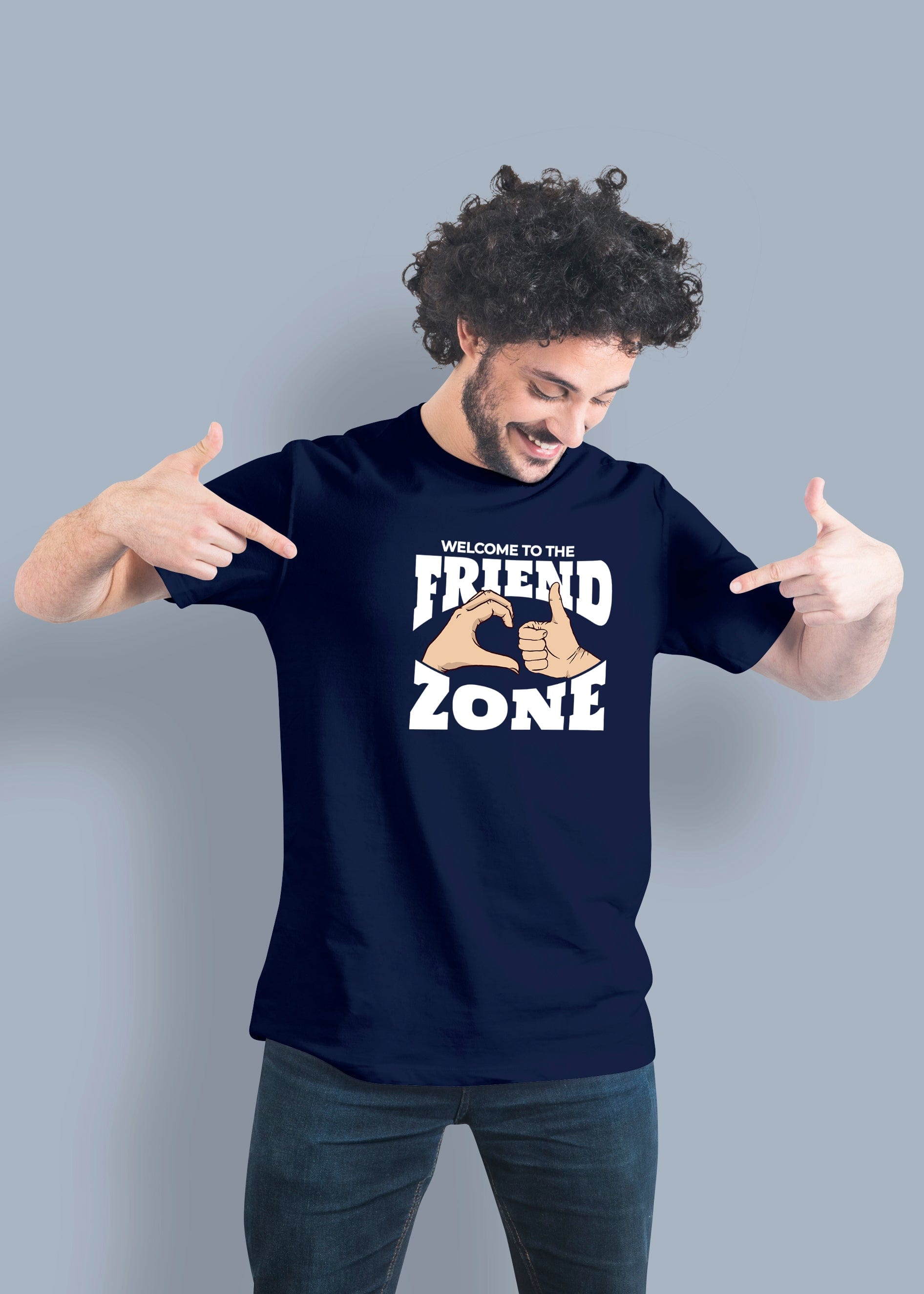 Friend Zone Printed Half Sleeve Premium Cotton T-shirt For Men