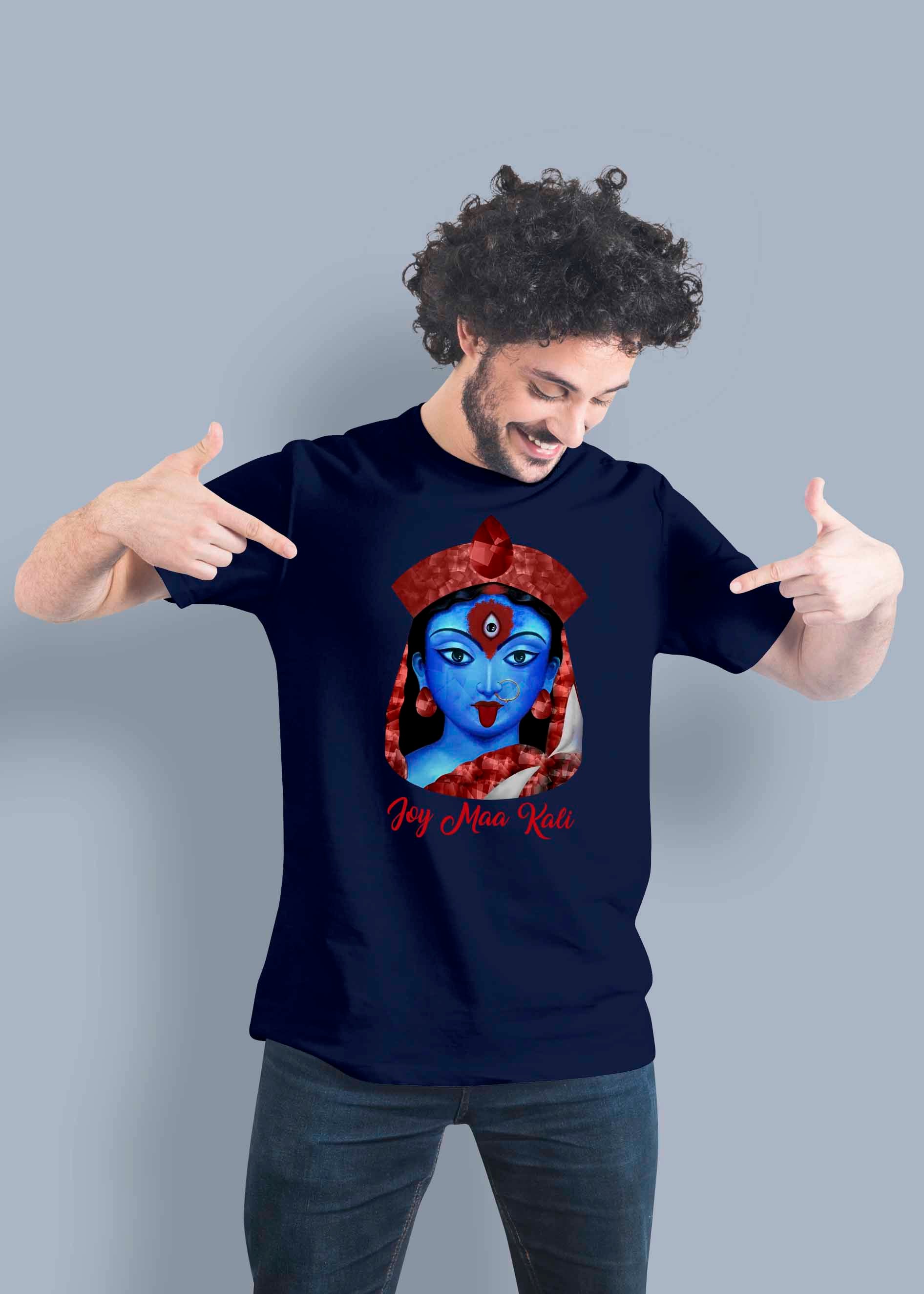 Kali Face Printed Half Sleeve Premium Cotton T-shirt For Men