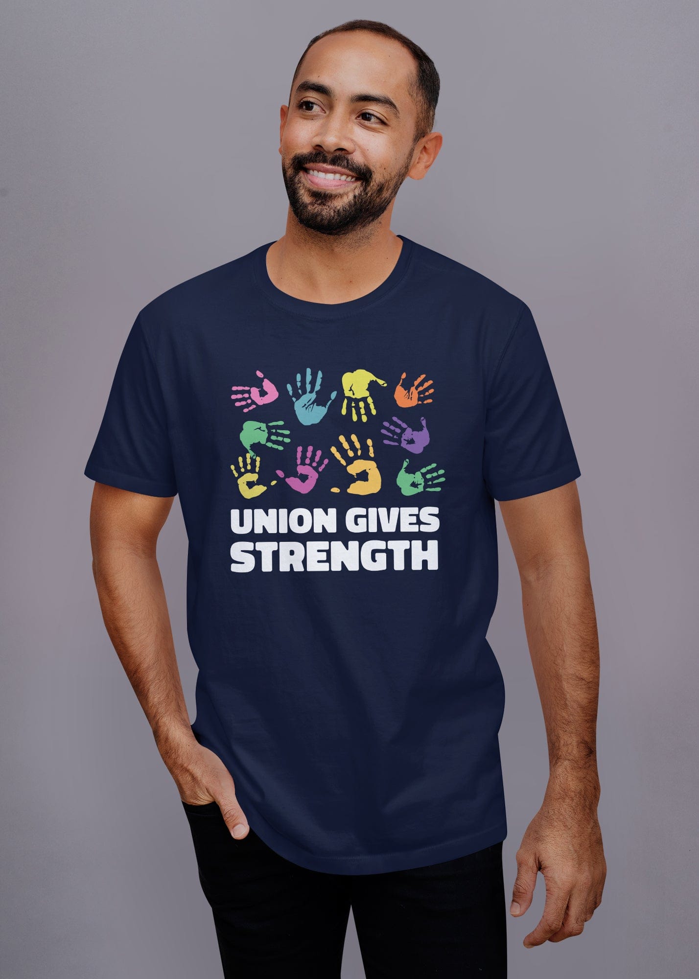 Union Gives Strength Printed Half Sleeve Premium Cotton T-shirt For Men