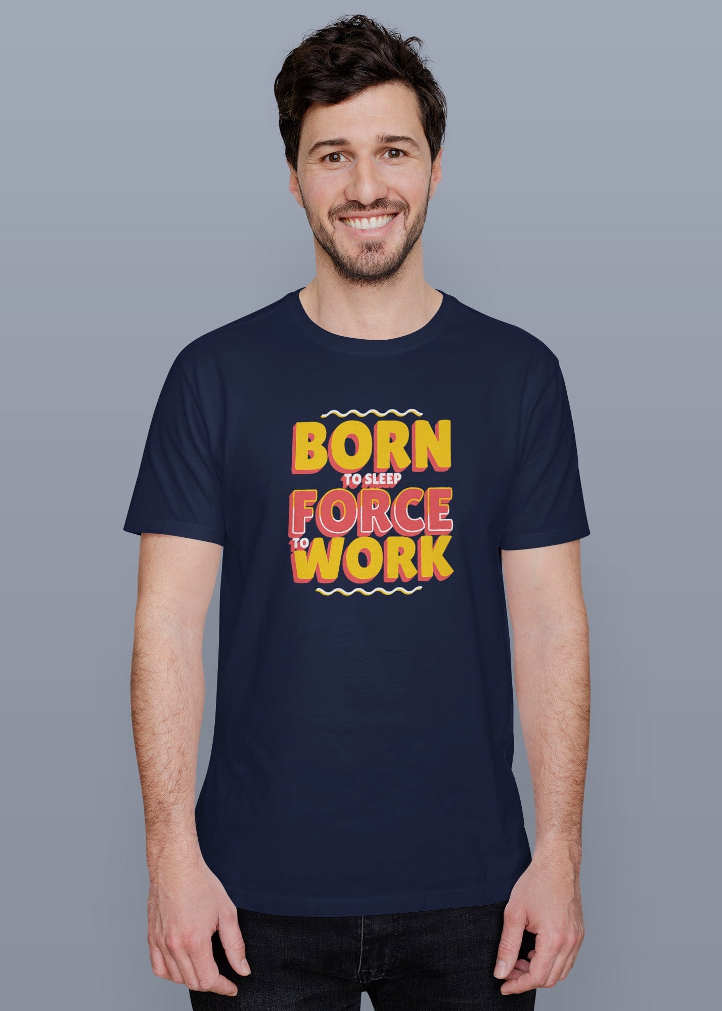 Born To Sleep Printed Half Sleeve Premium Cotton T-shirt For Men