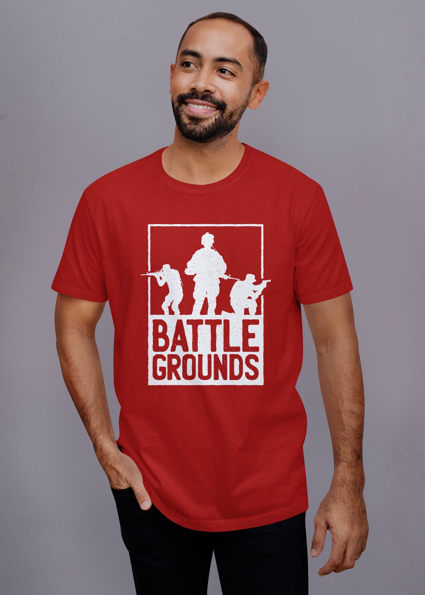 Battleground Printed Half Sleeve Premium Cotton T-shirt For Men
