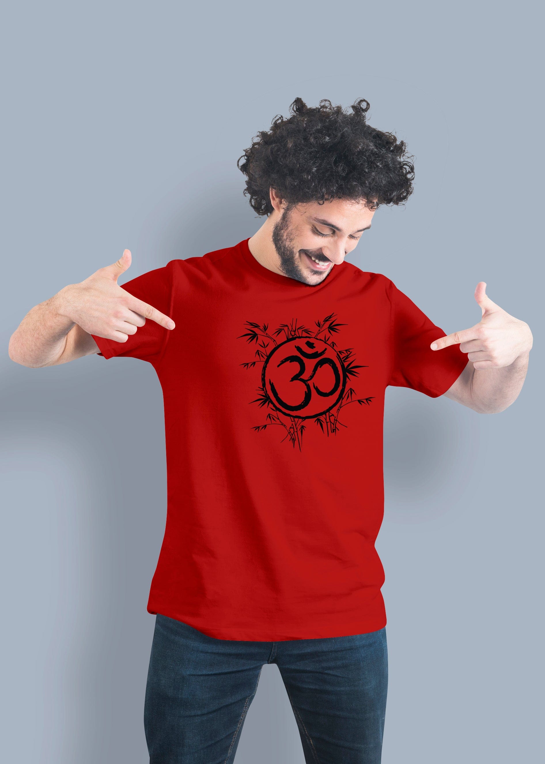 Omm Symbol Printed Half Sleeve Premium Cotton T-shirt For Men