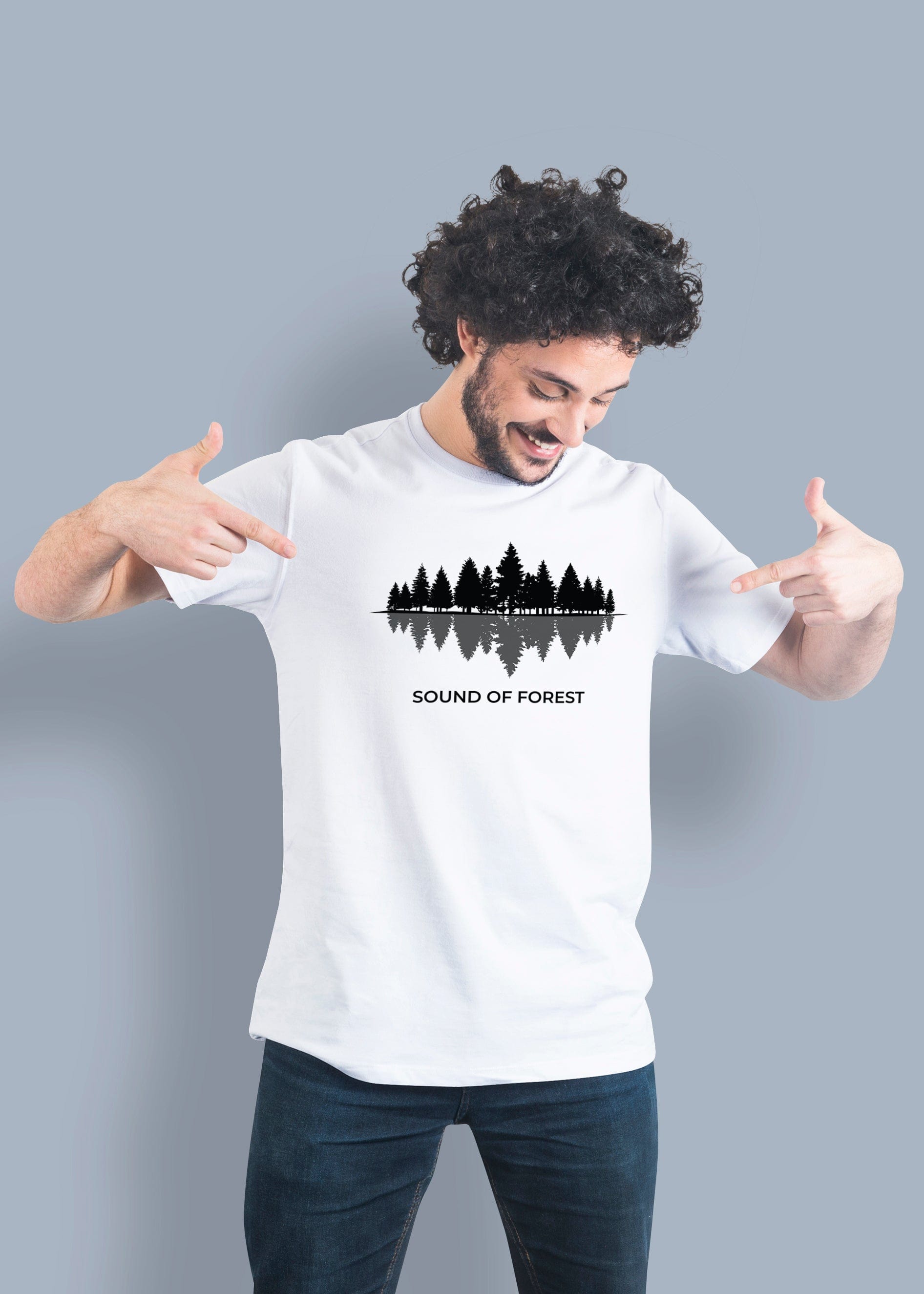 Forest Sound Printed Half Sleeve Premium Cotton T-shirt For Men
