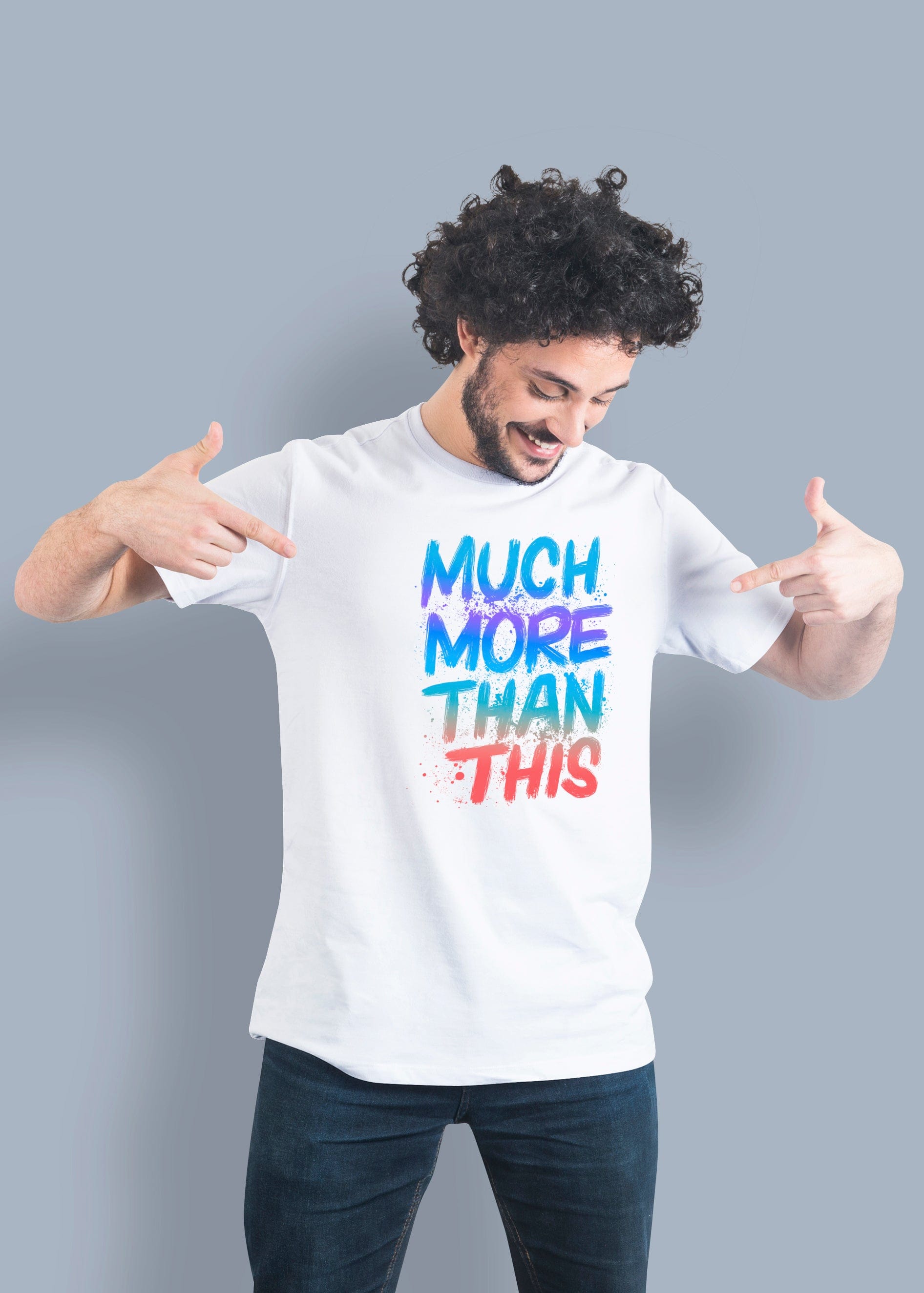 Much More Than This Printed Half Sleeve Premium Cotton T-shirt For Men
