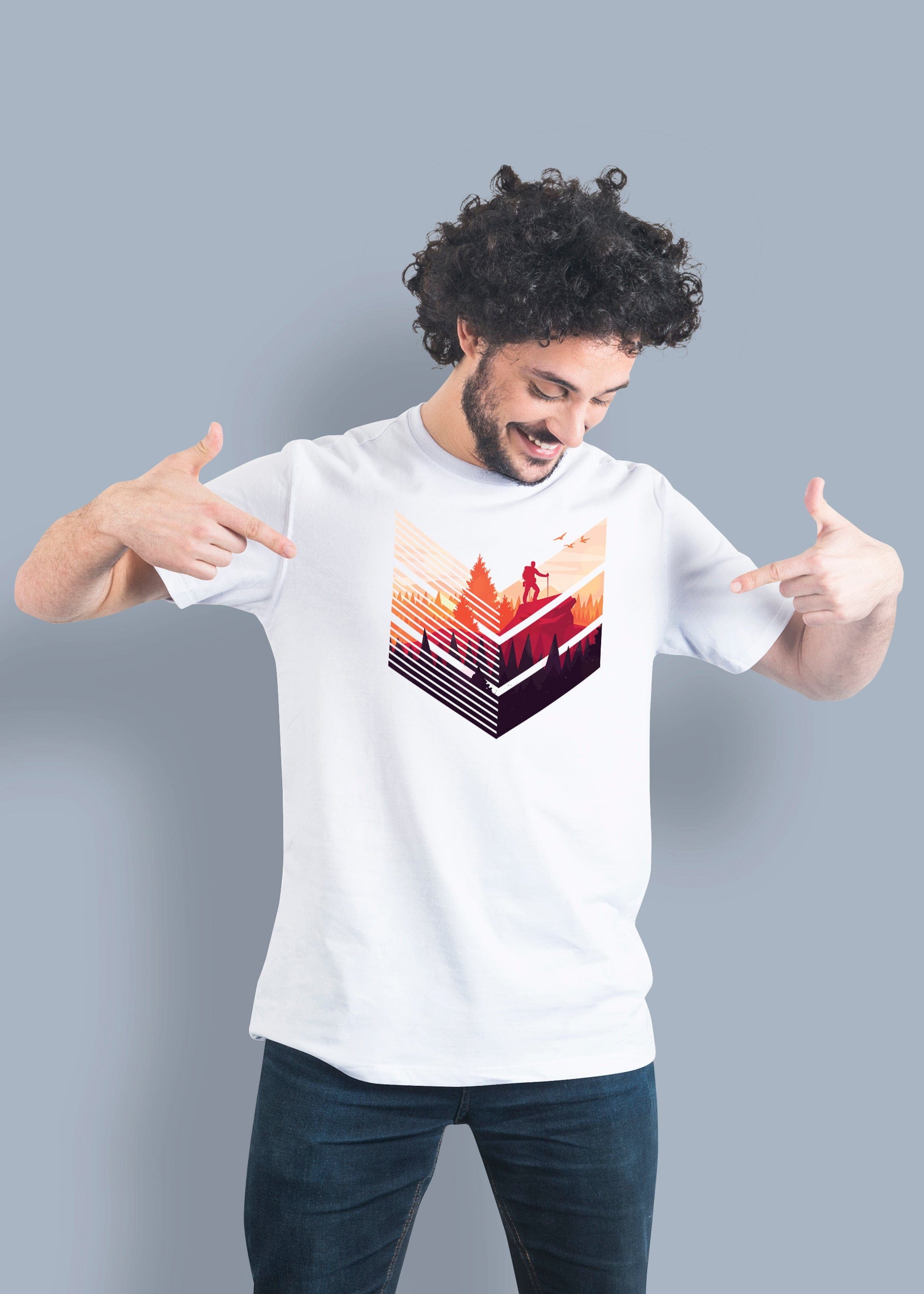 Arrow Forest Printed Half Sleeve Premium Cotton T-shirt For Men