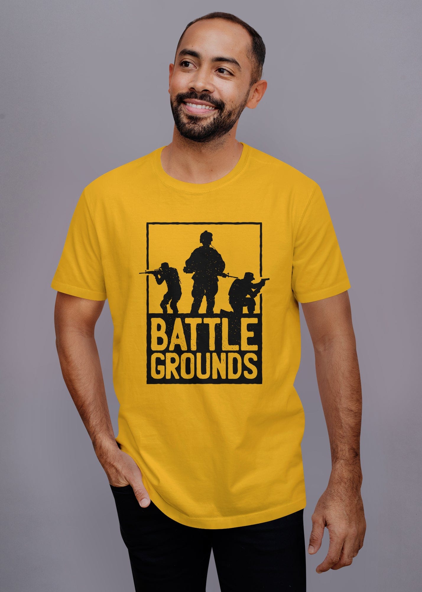 Battleground Printed Half Sleeve Premium Cotton T-shirt For Men