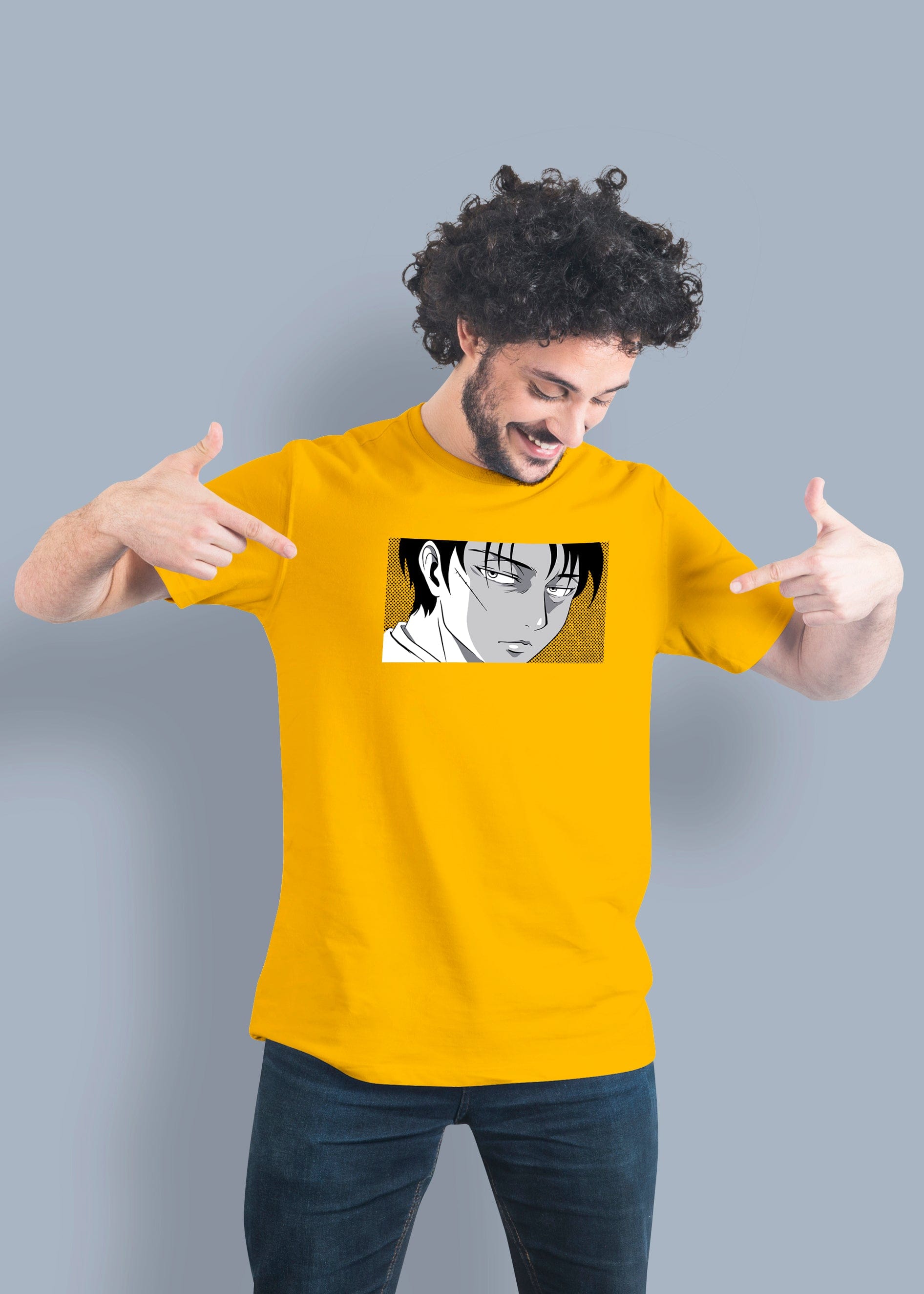 Cool Anime Printed Half Sleeve Premium Cotton T-shirt For Men