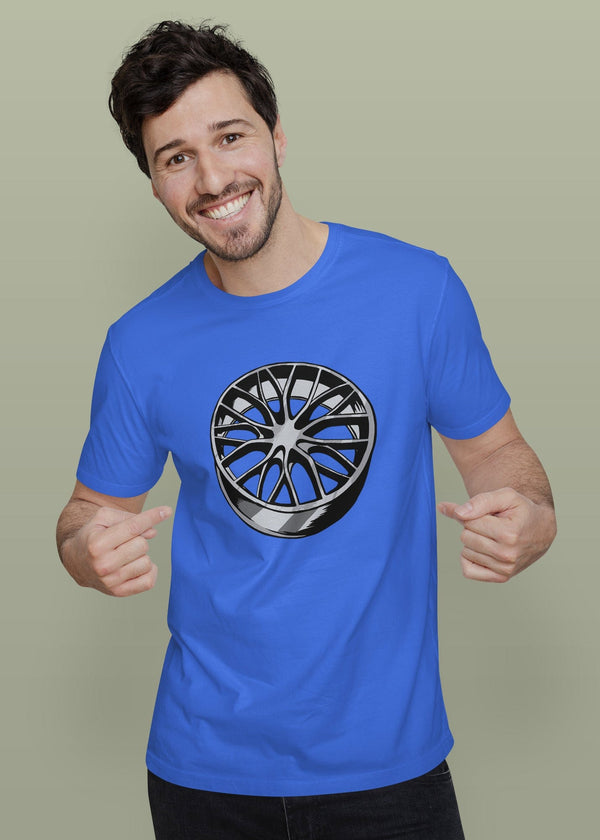 Alloy Wheel Printed Half Sleeve Premium Cotton T-shirt For Men