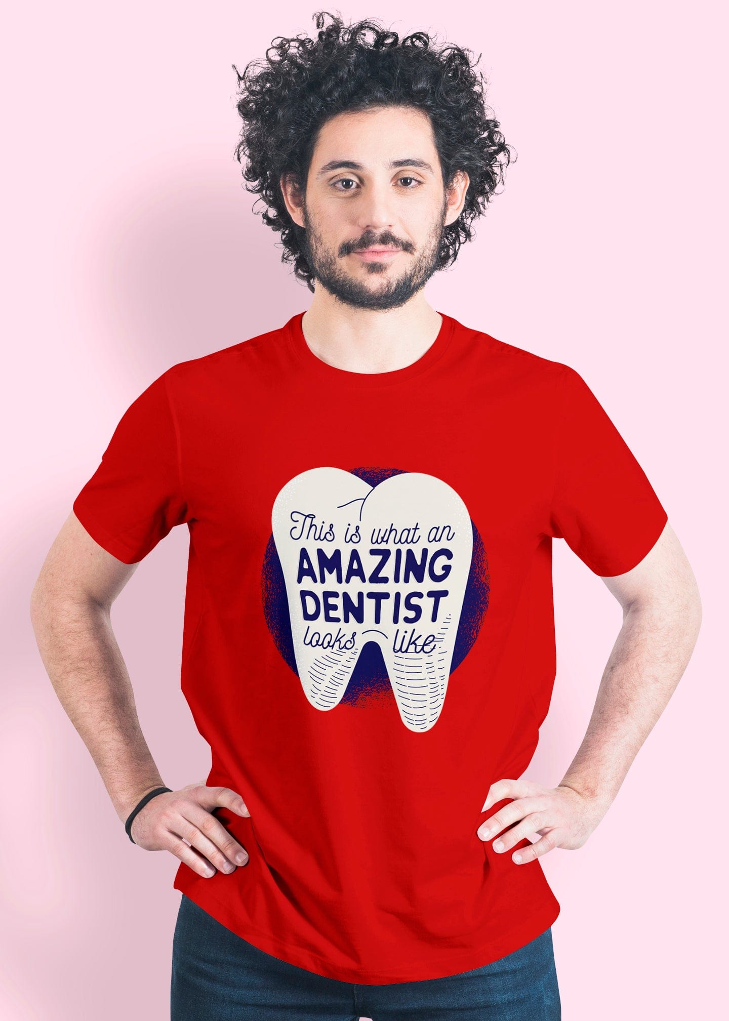 Amazing Dentist Printed Half Sleeve Premium Cotton T-shirt For Men