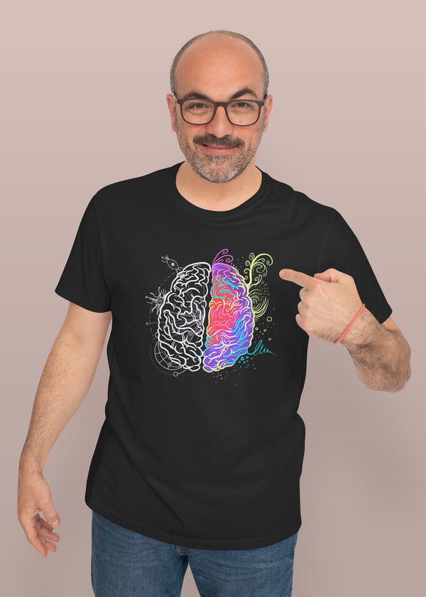 Artistic & Logical Brain Printed Half Sleeve Premium Cotton T-shirt For Men