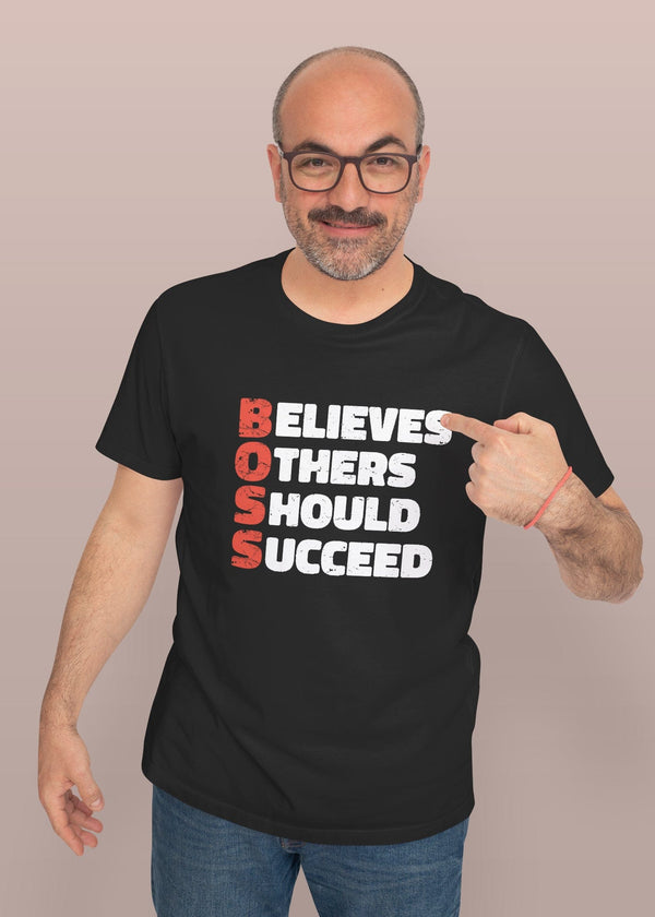 Boss Printed Half Sleeve Premium Cotton T-shirt For Men