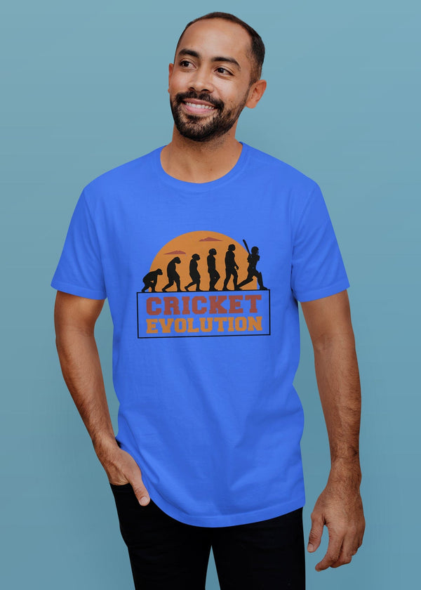Cricket Evolution Printed Half Sleeve Premium Cotton T-shirt For Men