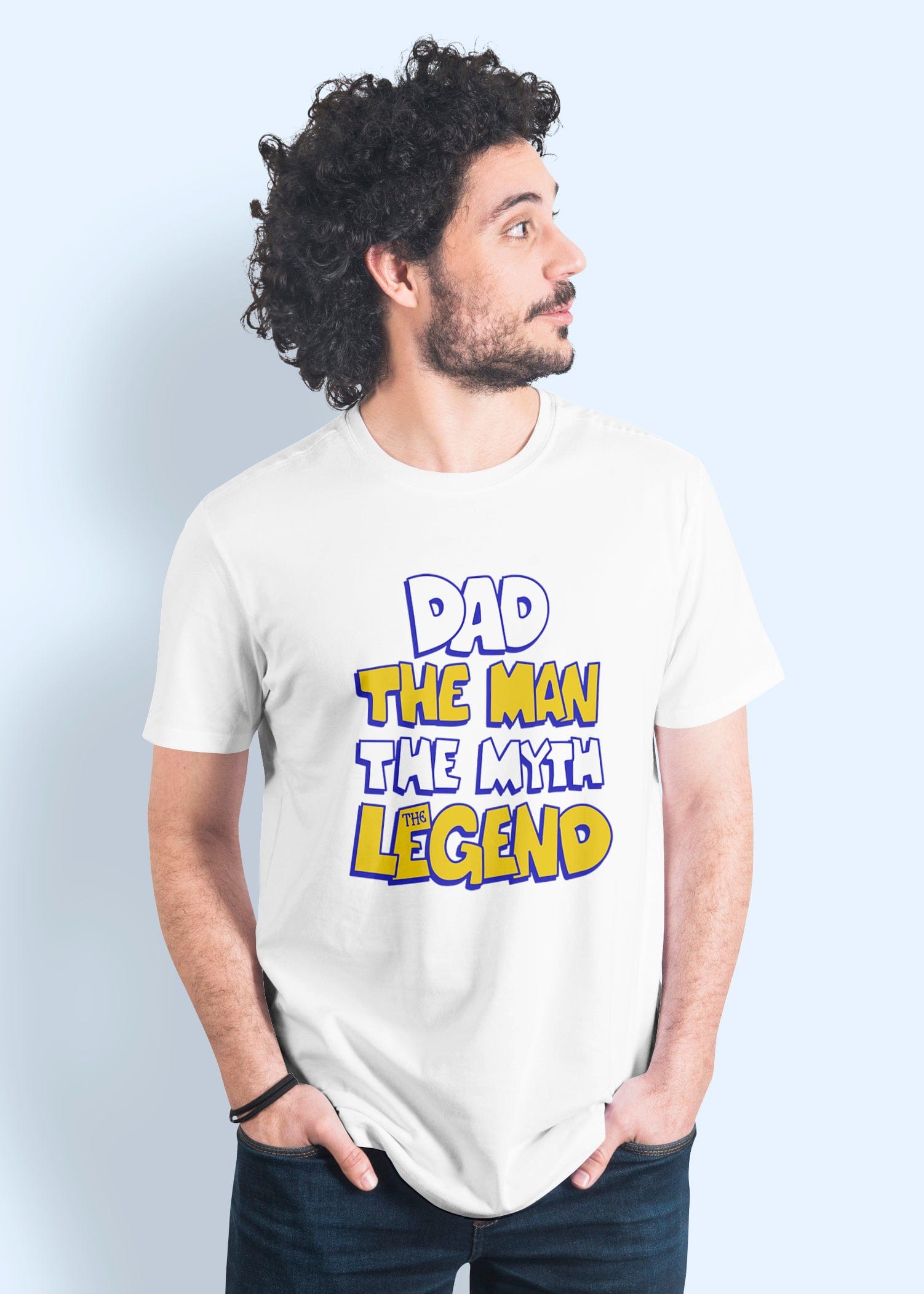 Dad The Legend Quote Printed Half Sleeve Premium Cotton T-shirt For Men