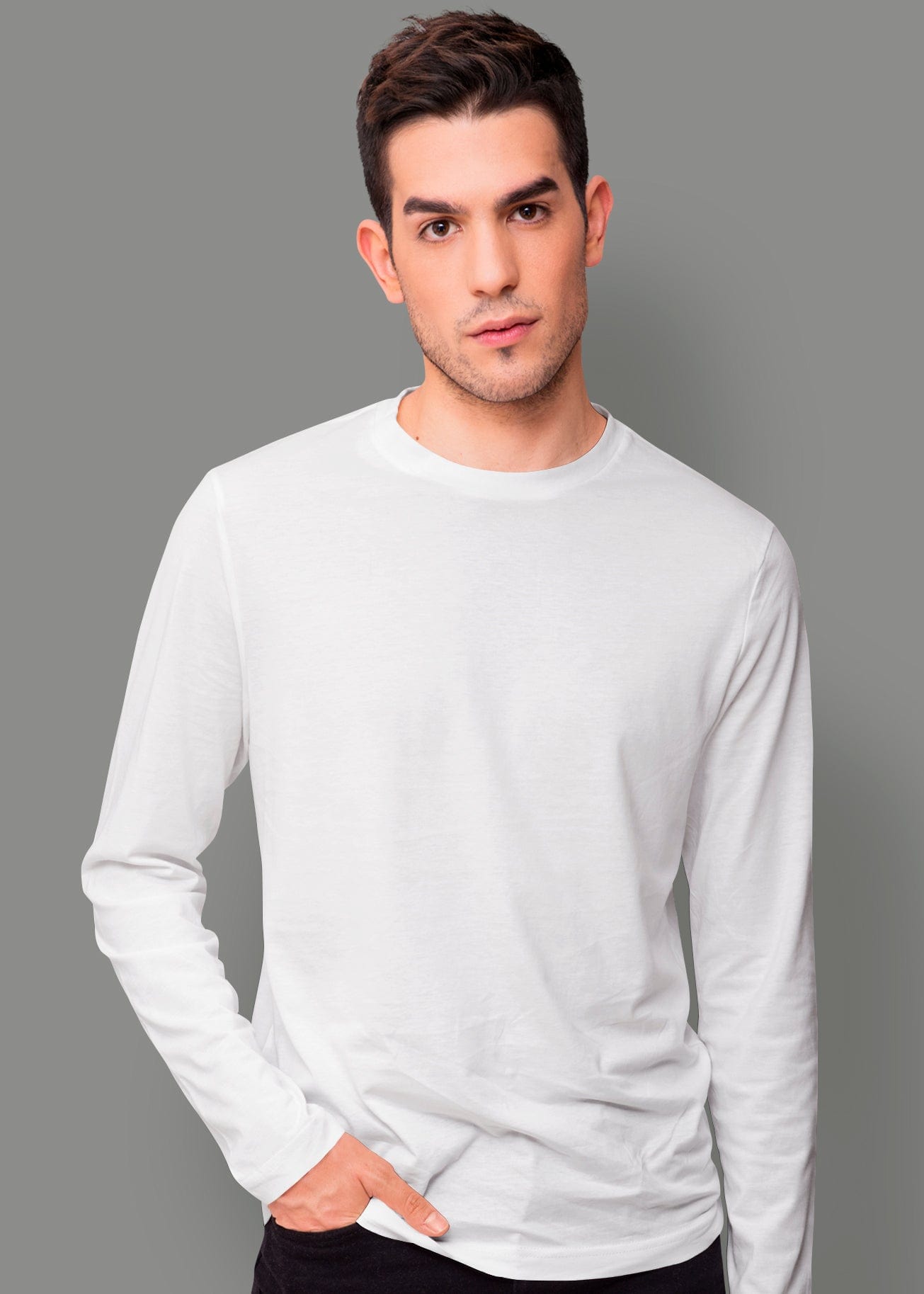 Solid Full Sleeve Premium Cotton T-Shirt For Men - Pack Of 2