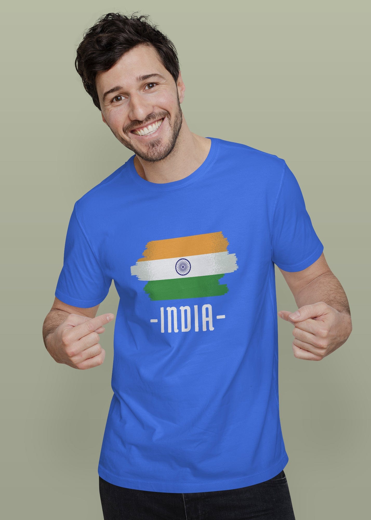 India Printed Half Sleeve Premium Cotton T-shirt For Men