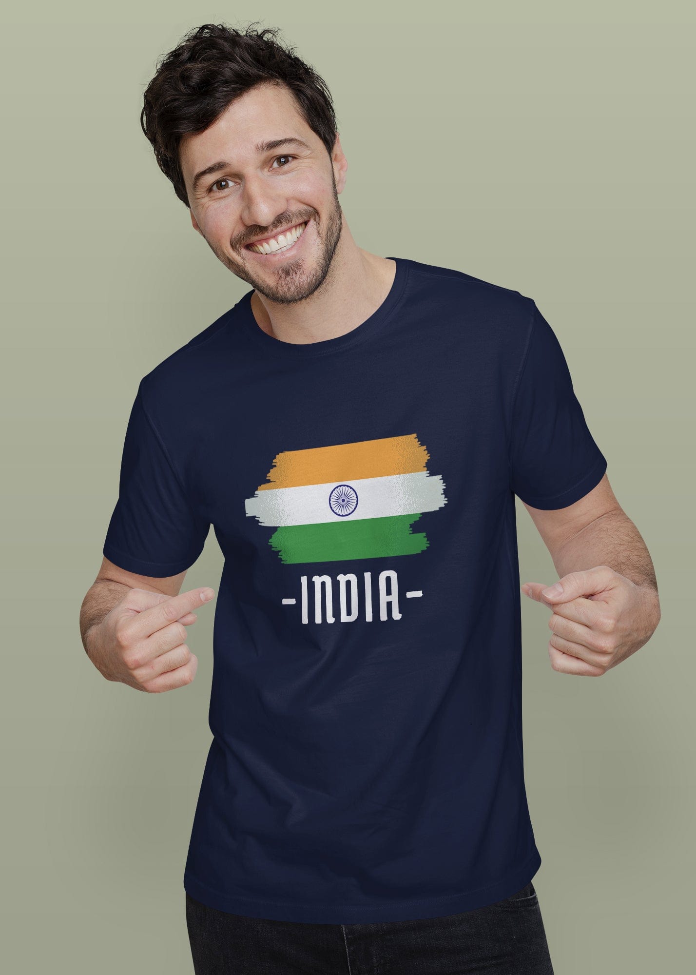 India Printed Half Sleeve Premium Cotton T-shirt For Men