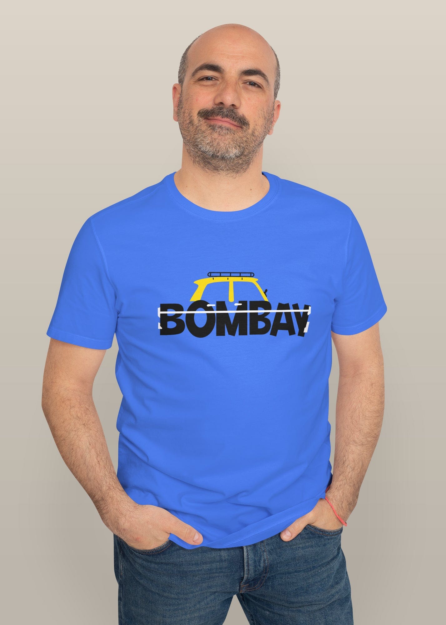 Mumbai Taxi Printed Half Sleeve Premium Cotton T-shirt For Men
