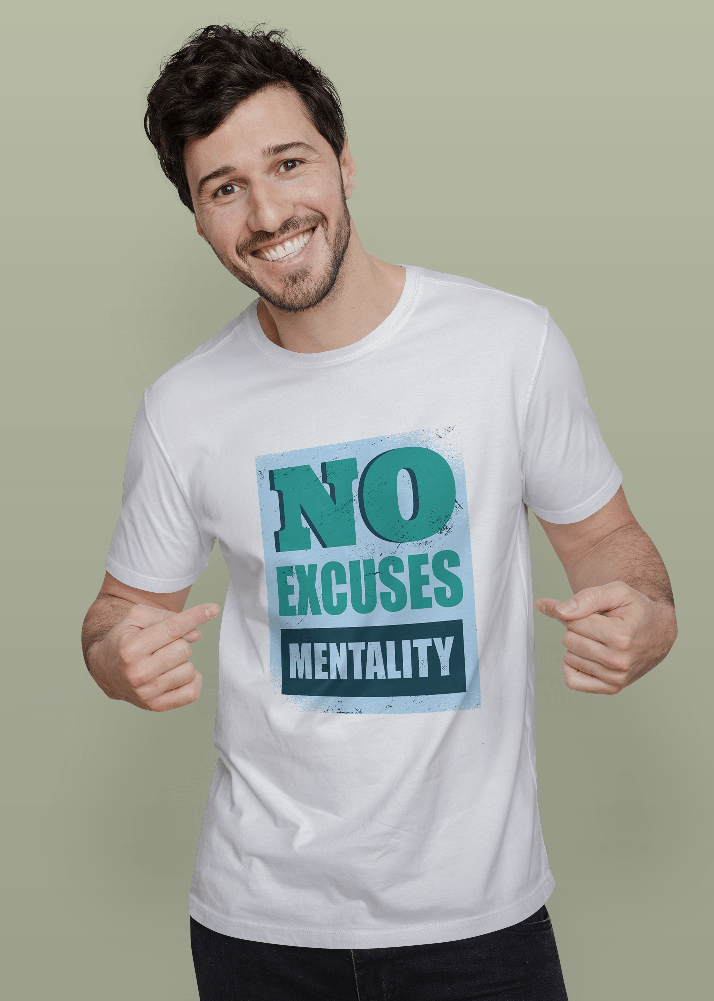 No Excuses Printed Half Sleeve Premium Cotton T-shirt For Men