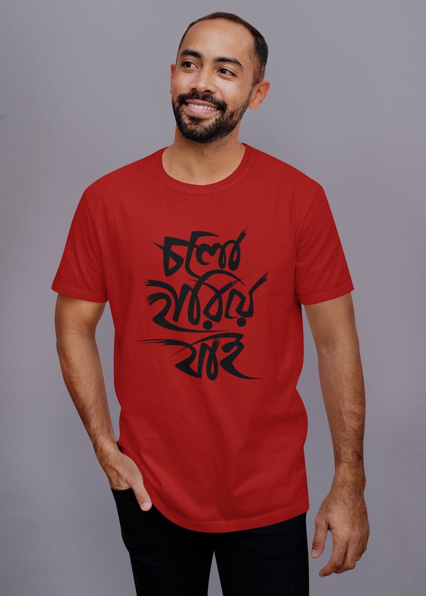 Cholo Hariye Jai Printed Half Sleeve Premium Cotton T-shirt For Men