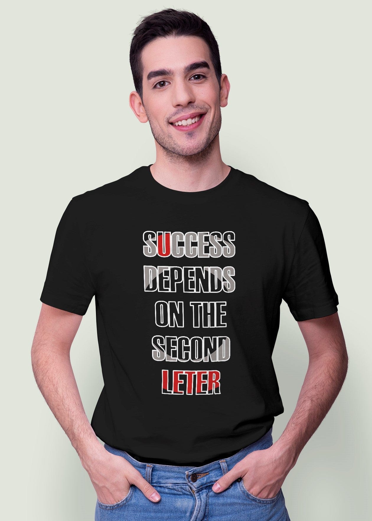 Success Depends on you Printed Half Sleeve Premium Cotton T-shirt For Men