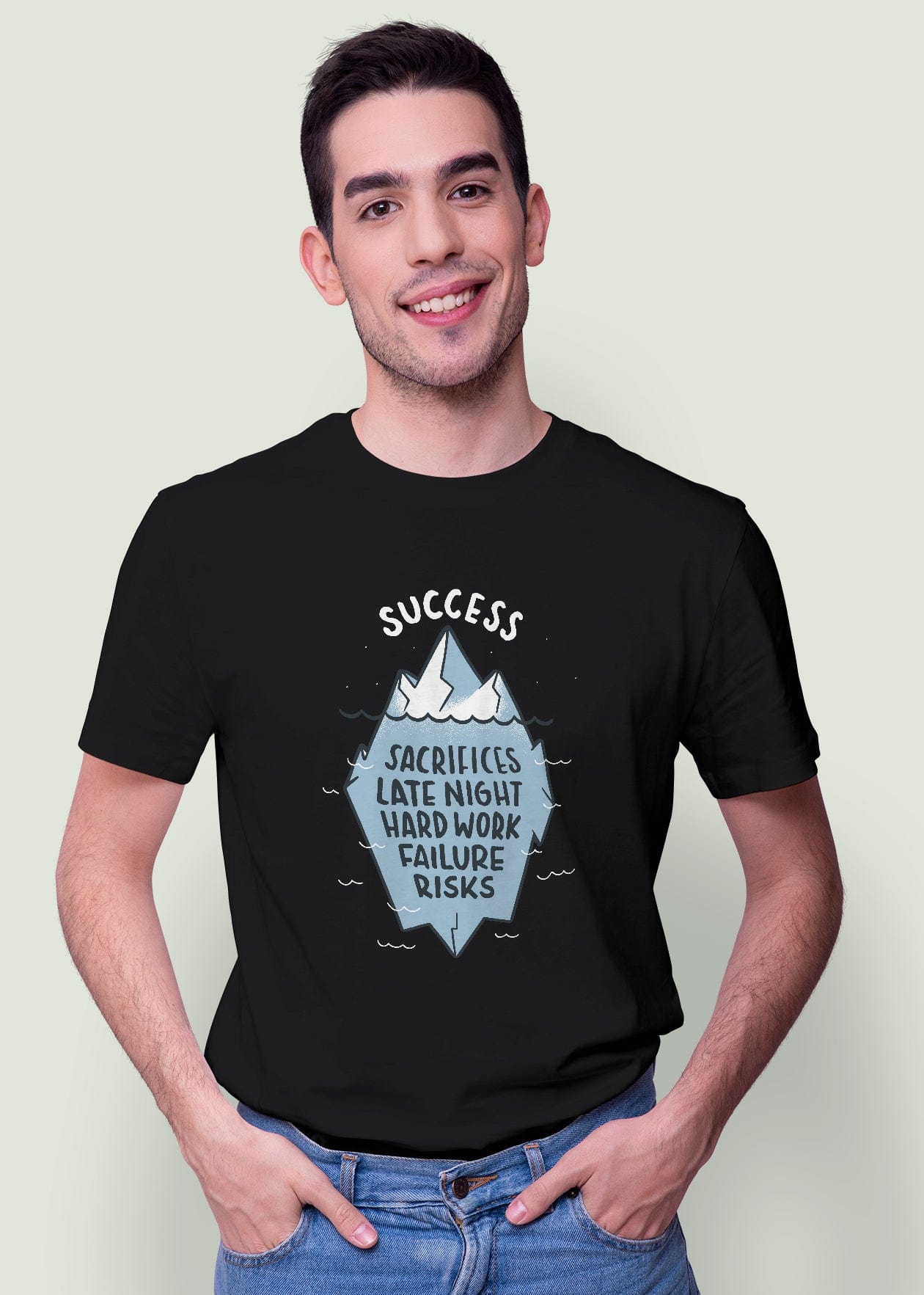 Success Iceberg Printed Half Sleeve Premium Cotton T-shirt For Men