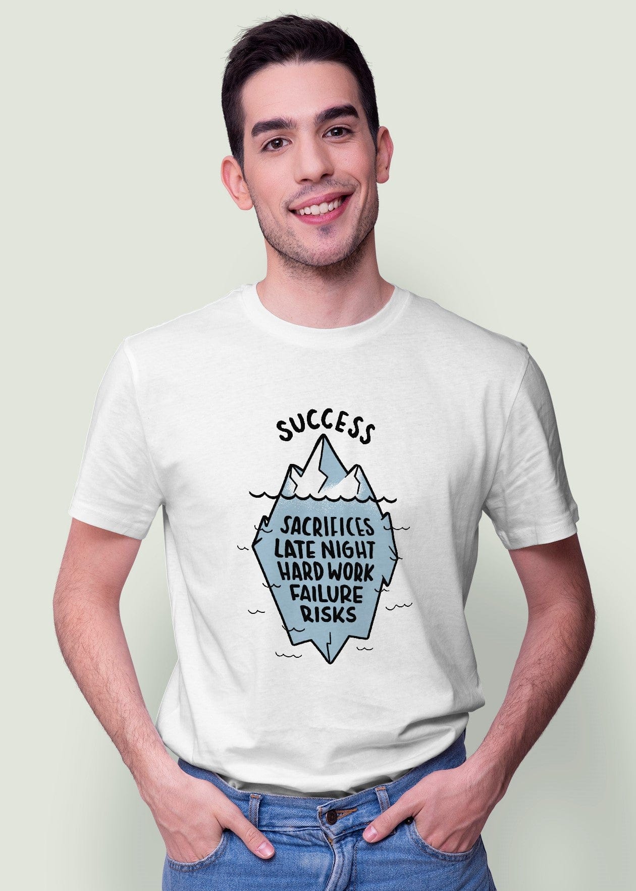 Success Iceberg Printed Half Sleeve Premium Cotton T-shirt For Men